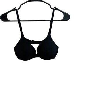 Natori Black Bra 32C Padded‎ Underwire Adjustable Straps Nylon Spandex Polyester